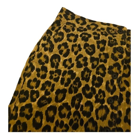 LAUREN RALPH LAUREN Leopard Linen Cotton Skirt - Size 8 - Picture 4 of 5